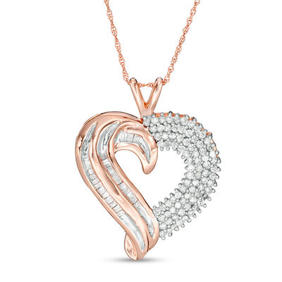 Round Diamond Heart Pendant 