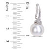 Thumbnail Image 2 of 11.0 - 12.0mm Cultured Freshwater Pearl and 0.048 CT. T.W. Diamond Swirl Drop Earrings in Sterling Silver