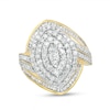 Thumbnail Image 1 of 1-1/2 CT. T.W. Marquise Multi-Diamond Bypass Frame Ring in 10K Gold