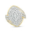 Thumbnail Image 0 of 1-1/2 CT. T.W. Marquise Multi-Diamond Bypass Frame Ring in 10K Gold