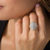 Thumbnail Image 1 of 1-1/2 CT. T.W. Marquise Multi-Diamond Bypass Frame Ring in 10K Gold