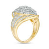 Thumbnail Image 2 of 1-1/2 CT. T.W. Marquise Multi-Diamond Bypass Frame Ring in 10K Gold