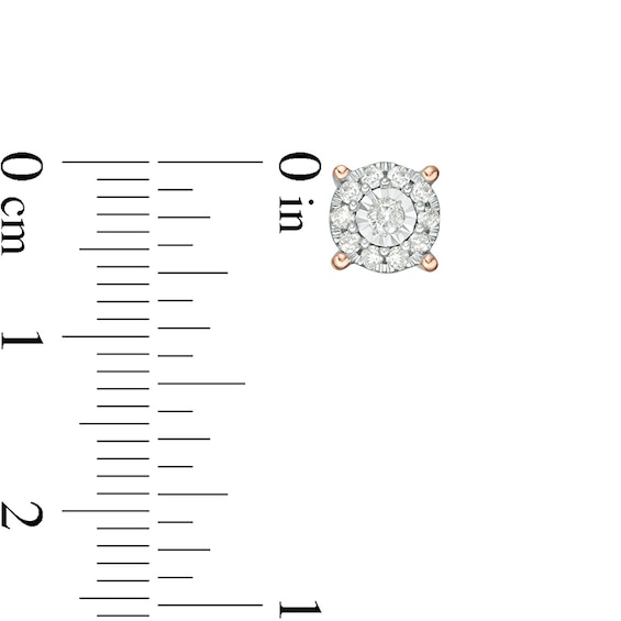 1/4 CT. T.w. Diamond Frame Stud Earrings in 10K Rose Gold