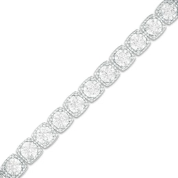 2 CT. T.W. Diamond Vintage-Style Tennis Bracelet in 10K White Gold - 7.5"