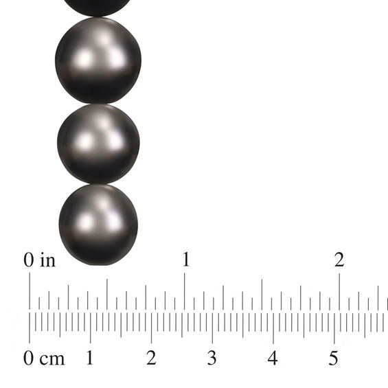 13.0 - 14.0mm Black Cultured Tahitian Pearl Strand Necklace and 1/20 CT. T.W. Diamond Ball Clasp in 14K White Gold 13.0 - 14.0mm Black Cultured Tahitian Pearl Strand Necklace and 1/20 CT. T.W. Diamond Ball Clasp in 14K White Gold