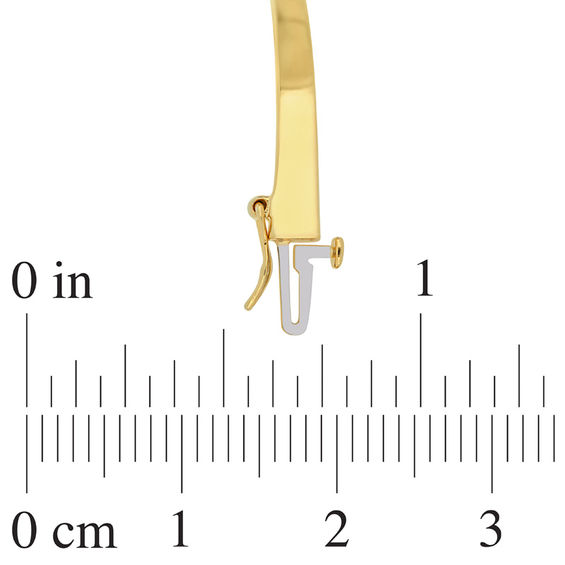 Sideways Oval Citrine Line Bangle in Sterling Silver with Yellow Rhodium