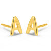 Thumbnail Image 1 of Block Initial Mismatch Stud Earrings in 10K Gold (2 Lines)