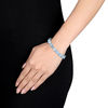 Thumbnail Image 2 of Emerald-Cut Sky Blue Topaz Line Bracelet in Sterling Silver - 7.25"