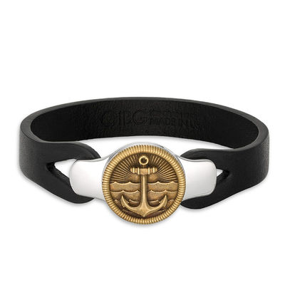 Men's Black Onyx and Jasper Beaded Black Leather Bracelet with Anchor clasp Men's Black Onyx and Jasper Beaded Black Leather Bracelet with Anchor clasp