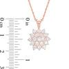 Thumbnail Image 2 of Lab-Created White Sapphire Cluster Star Pendant in Sterling Silver with 18K Rose Gold Plate