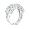 Thumbnail Image 2 of Lab-Created White Sapphire Multi-Row Ring in Sterling Silver