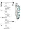 Thumbnail Image 3 of Oval Blue Topaz Three Stone Hoop Earrings in Sterling Silver