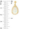 Thumbnail Image 1 of Pear-Shaped Lab-Created Opal and White Topaz Frame Drop Earrings in Sterling Silver with 18K Gold Plate