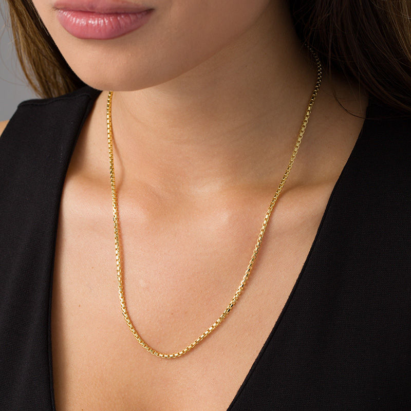 Ladies' 2.45mm Box Chain Necklace in 14K Gold - 20"