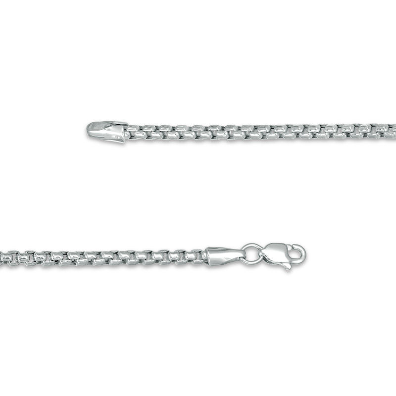 Ladies' 2.25mm Round Box Chain Necklace in 14K White Gold - 20"