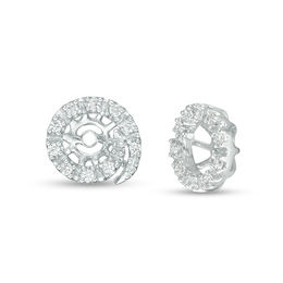 1/6 CT. T.W. Diamond Swirl Frame Earring Jackets in 14K White Gold