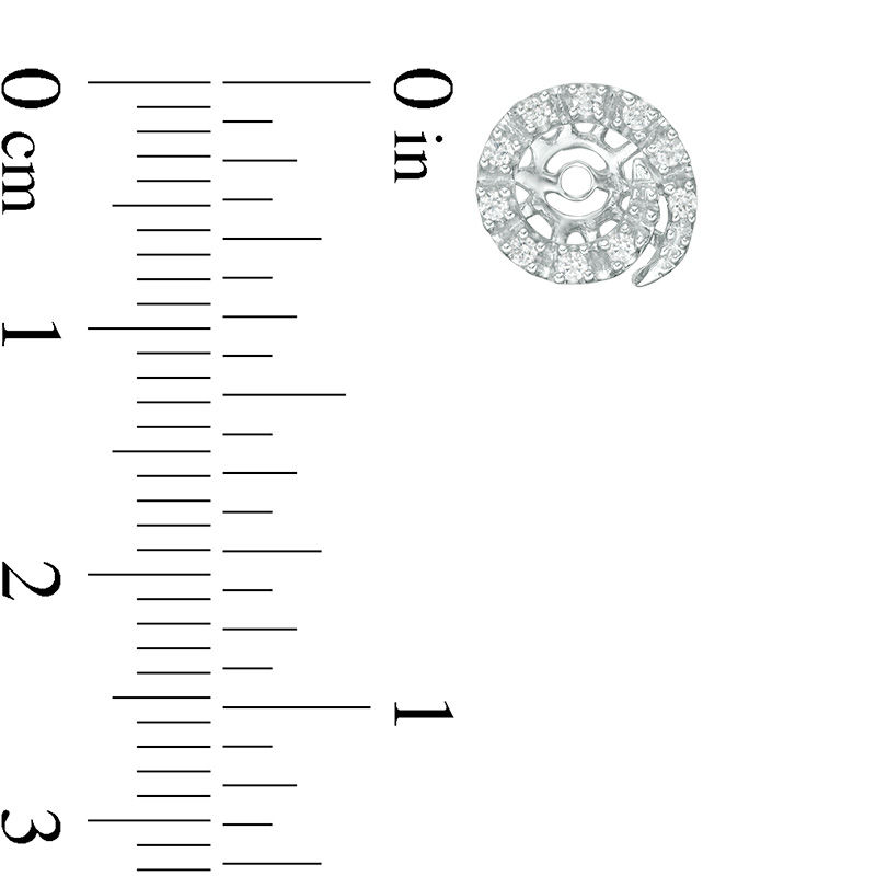 Main Image 3 of 1/6 CT. T.W. Diamond Swirl Frame Earring Jackets in 14K White Gold