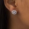Thumbnail Image 1 of 1 CT. T.W. Diamond Sunburst Frame Earring Jackets in 14K White Gold