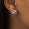 Thumbnail Image 2 of 1 CT. T.W. Diamond Sunburst Frame Earring Jackets in 14K White Gold