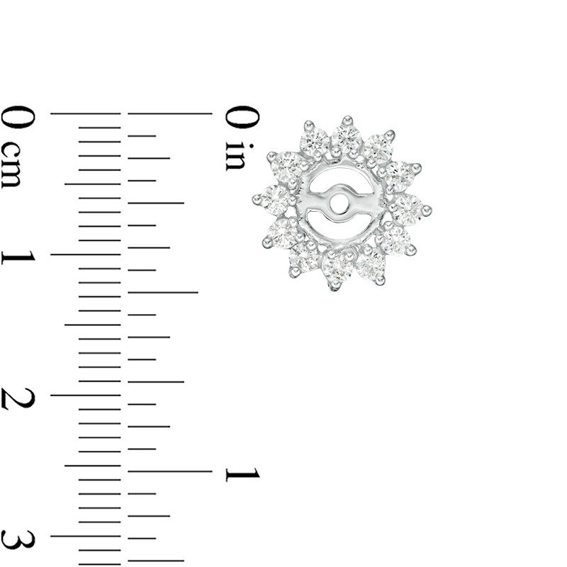 Main Image 3 of 1 CT. T.W. Diamond Sunburst Frame Earring Jackets in 14K White Gold