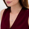 Thumbnail Image 1 of Elongated Cushion-Cut Aquamarine and Diamond Accent Tri-Top Pendant in 10K White Gold