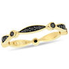 1/4 CT. T.W. Black Diamond Alternating Marquise and Round Vintage-Style Stackable Band in 10K Gold