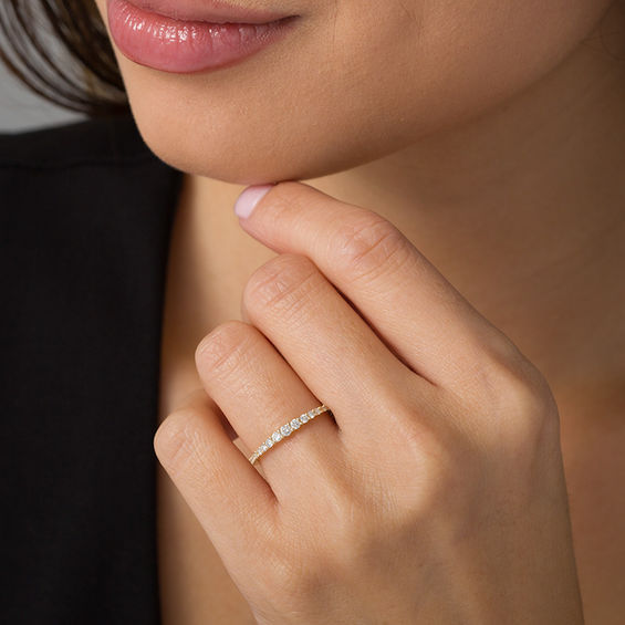 1/4 CT. T.w. Diamond Graduated Stackable Band in 14K Gold