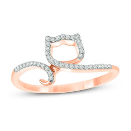 1/10 CT. T.W. Diamond Cat Ring in Sterling Silver with 14K Gold Plate