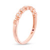 Thumbnail Image 2 of 1/20 CT. T.W. Diamond Alternating Square and Round Vintage-Style Stackable Band in 10K Rose Gold