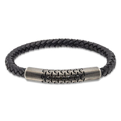 Men's Double-layer Braided Leather Bracelet With Adjustable Stainless Steel  Magnetic Clasp, Suitable For Men And Women, Jewelry Gift - Temu Austria