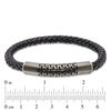 Thumbnail Image 1 of Men's 9.0mm Braided Leather Bracelet with Magnetic Stainless Steel Clasp - 8.5"