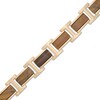 Thumbnail Image 1 of Tiger's Eye Link Bracelet in Stainless Steel with Yellow IP - 8.5"