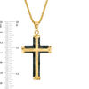 Thumbnail Image 1 of Men's Carbon Fiber Cross Pendant in Stainless Steel with Yellow IP - 24"