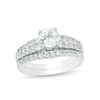 Thumbnail Image 1 of 6.0mm Lab-Created White Sapphire Bridal Set in Sterling Silver