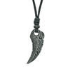 Thumbnail Image 1 of Men's Textured Tooth Pendant in Stainless Steel with Black IP - 22"
