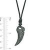 Thumbnail Image 1 of Men's Textured Tooth Pendant in Stainless Steel with Black IP - 22"