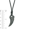 Thumbnail Image 2 of Men's Textured Tooth Pendant in Stainless Steel with Black IP - 22"