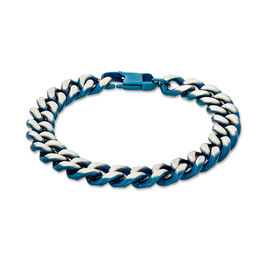 10.0mm Curb Chain Bracelet in Two-Tone Stainless Steel - 8.5"