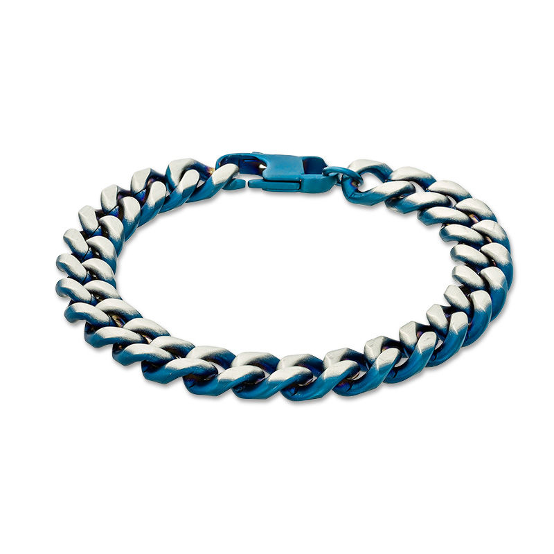 Main Image 1 of 10.0mm Curb Chain Bracelet in Two-Tone Stainless Steel - 8.5"