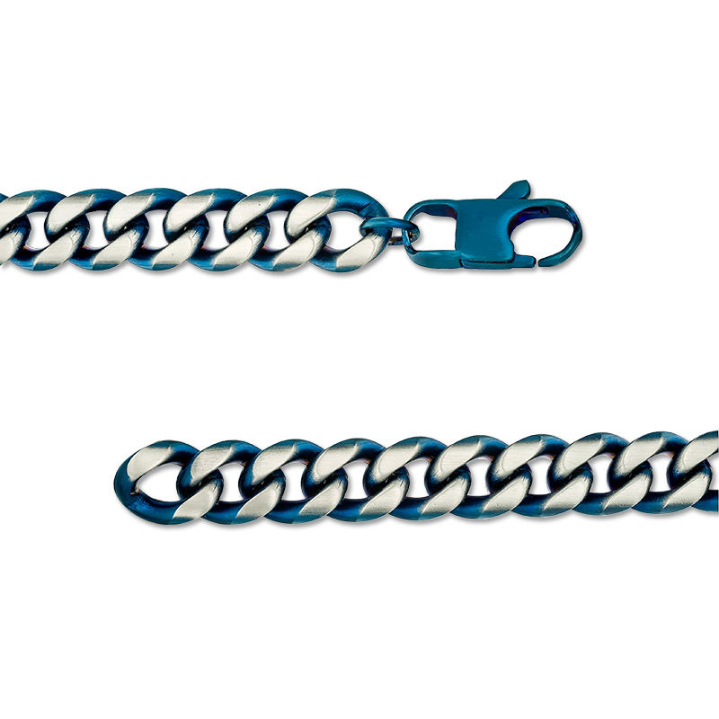 Main Image 3 of 10.0mm Curb Chain Bracelet in Two-Tone Stainless Steel - 8.5"