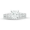 Thumbnail Image 4 of 7.0mm Cushion-Cut Lab-Created White Sapphire Bridal Set in Sterling Silver