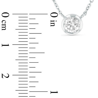 1/2 CT. Diamond Bezel-Set Solitaire Necklace in 14K White Gold (I/SI2)