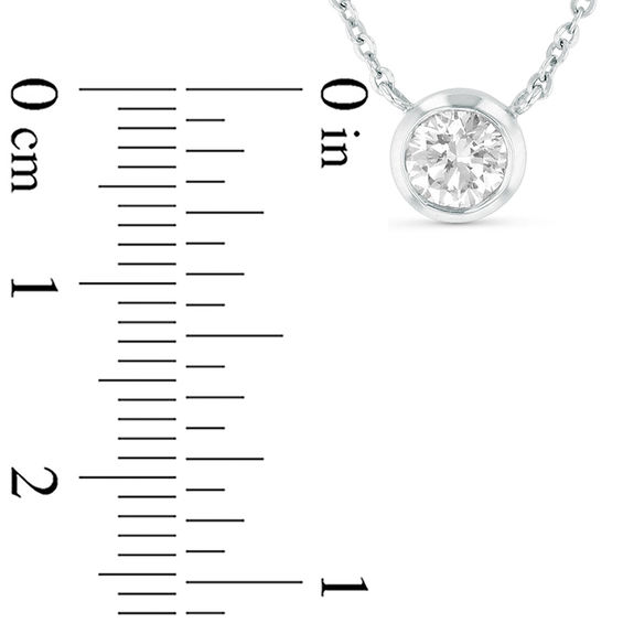 1/2 CT. Diamond Bezel-Set Solitaire Necklace in 14K White Gold (I/Si2)