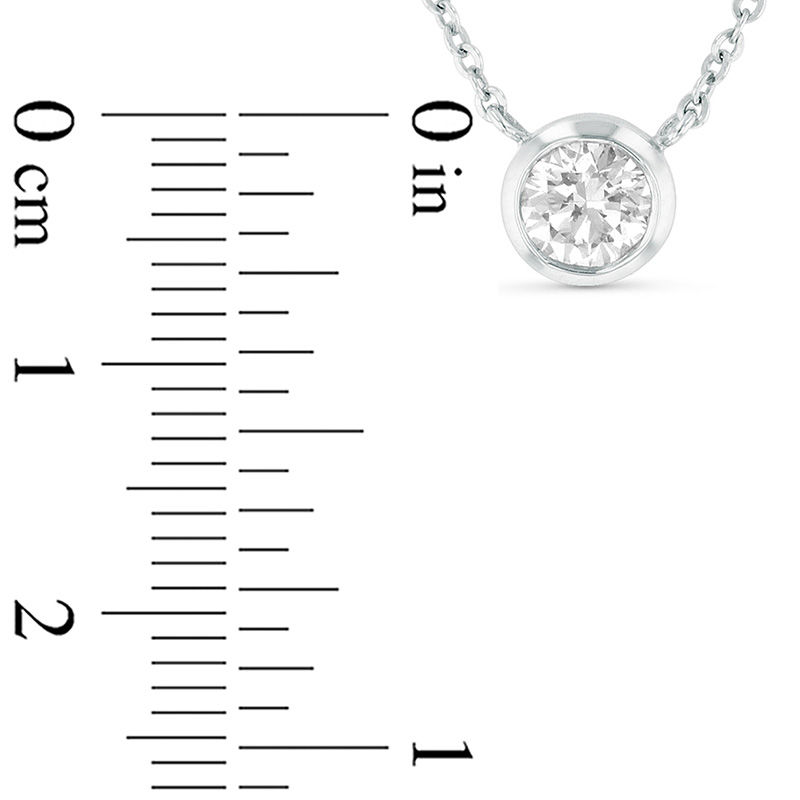 14K White Gold Diamond Solitaire Necklace