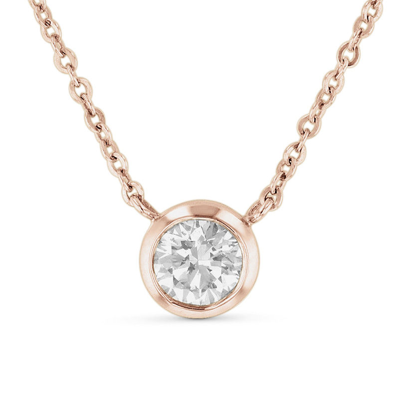 Solitaire Necklace in 14K Rose Gold 