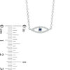 Thumbnail Image 3 of Lab-Created Blue Sapphire and 1/15 CT. T.W. Diamond Evil Eye Necklace in Sterling Silver