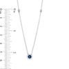 Thumbnail Image 3 of 4.0mm Lab-Created Blue Sapphire and 1/15 CT. T.W. Diamond Sunburst Frame and Station Necklace in Sterling Silver