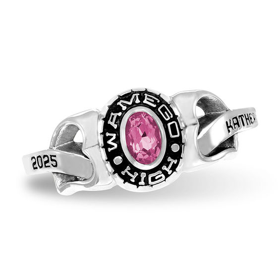 Oval Birthstone High School Class Ring by ArtCarved (1 Stone)