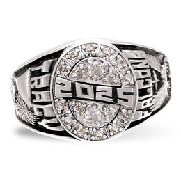 Ladies' Birthstone High School Class Ring by ArtCarved (1 Stone)