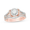 Thumbnail Image 1 of 7/8 CT. T.W. Diamond Frame Collar Bridal Set in 10K Rose Gold